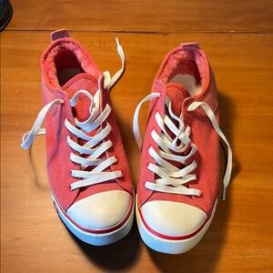 UGG Pink Canvas Sneakers with White Laces